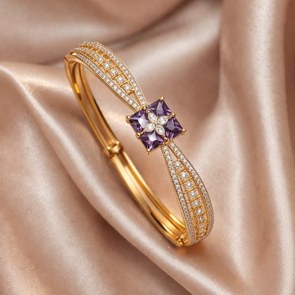 Royal Amethyst Tone Bracelet with Accents