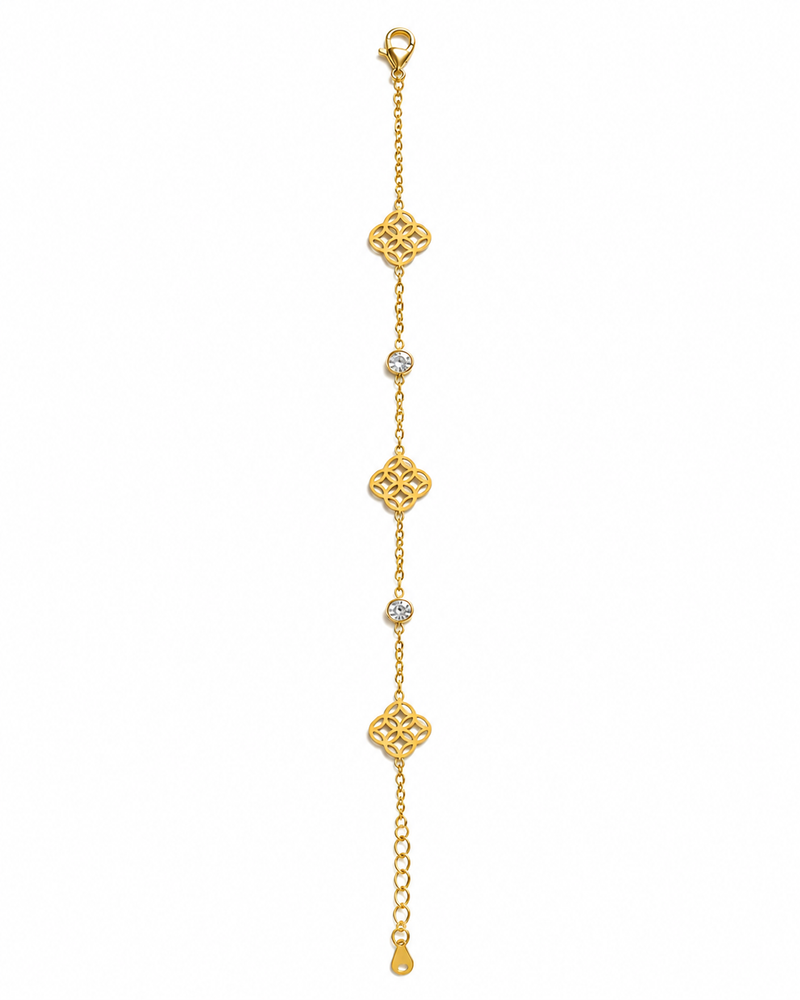 Golden Clover Sparkle Bracelet