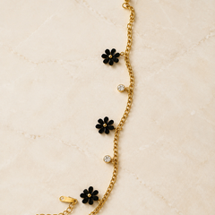 Midnight Daisy Charm Bracelet