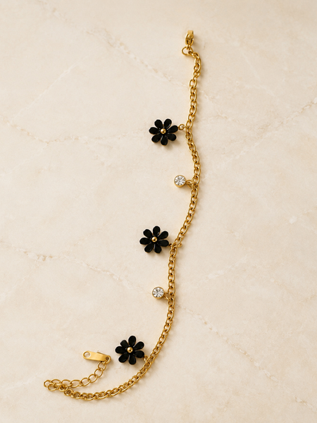 Midnight Daisy Charm Bracelet