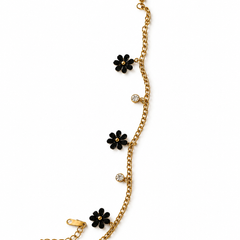 Midnight Daisy Charm Bracelet