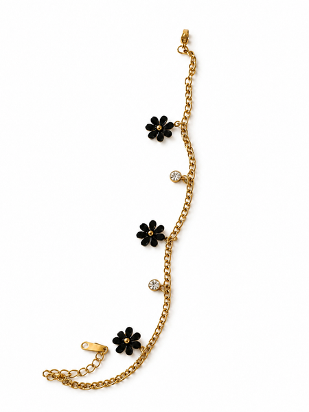 Midnight Daisy Charm Bracelet