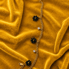 Midnight Daisy Charm Bracelet