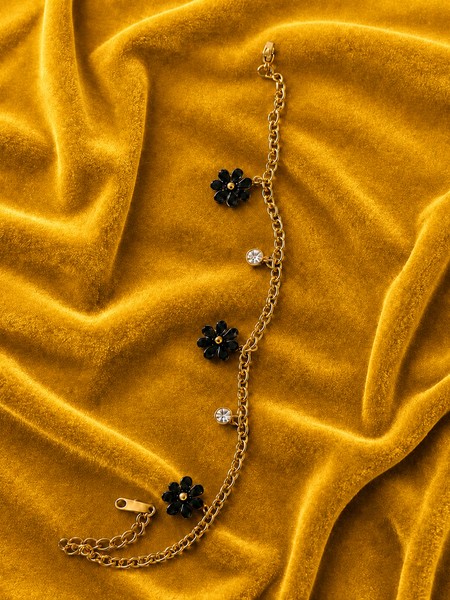 Midnight Daisy Charm Bracelet