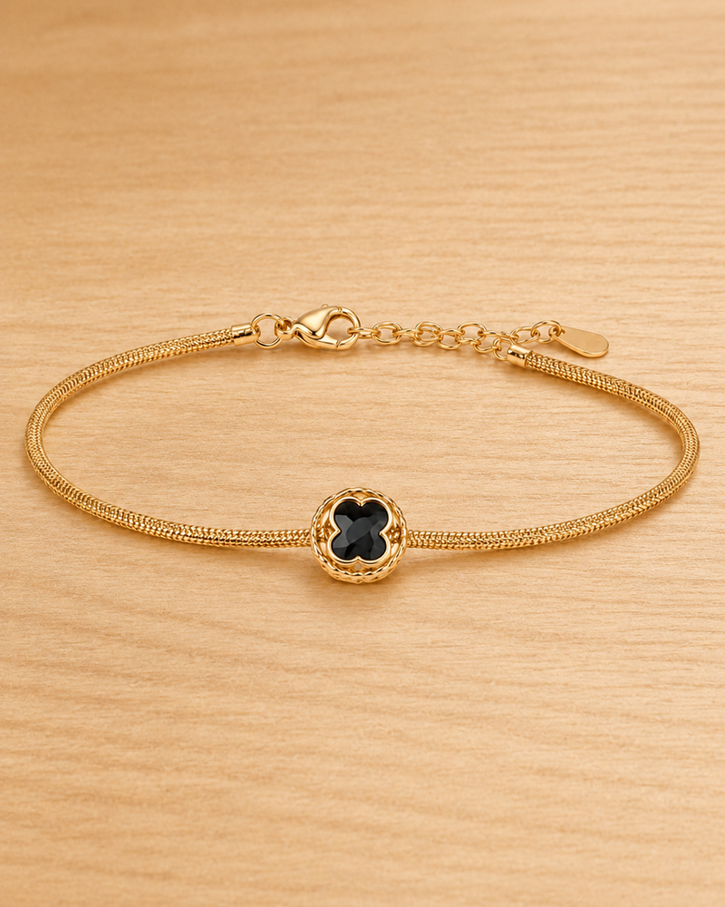 Midnight Clover Elegance Bracelet