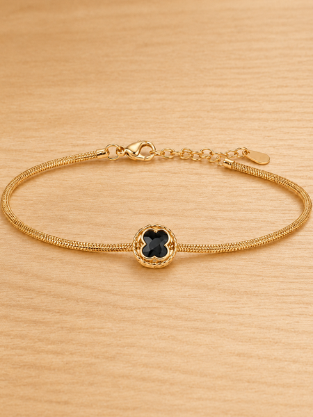 Midnight Clover Elegance Bracelet