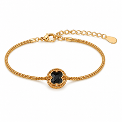 Midnight Clover Elegance Bracelet