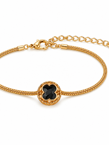 Midnight Clover Elegance Bracelet