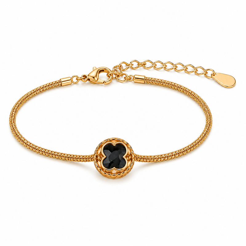 Midnight Clover Elegance Bracelet