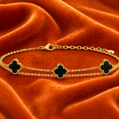 Midnight Clover Trio Bracelet
