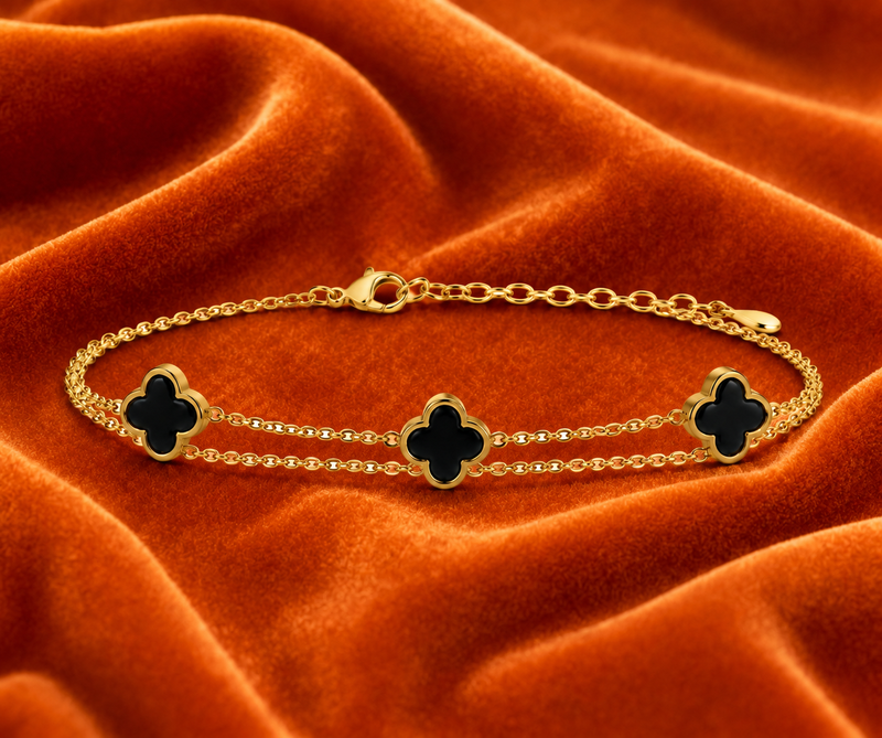 Midnight Clover Trio Bracelet
