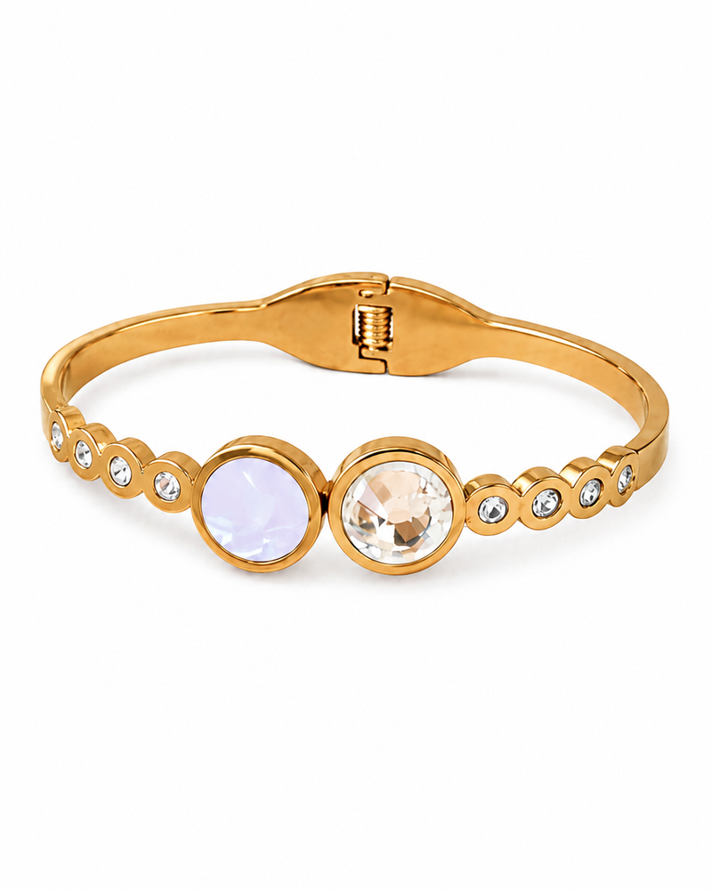 Golden Crystal Double-Stone Bracelet