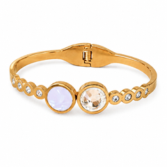 Golden Crystal Double-Stone Bracelet