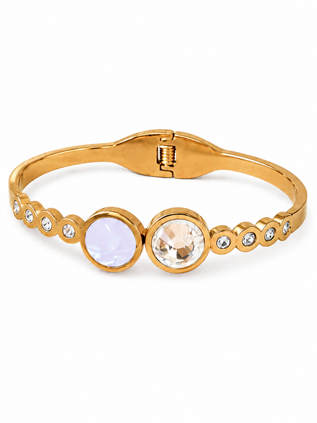 Golden Crystal Double-Stone Bracelet