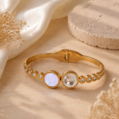 Golden Crystal Double-Stone Bracelet