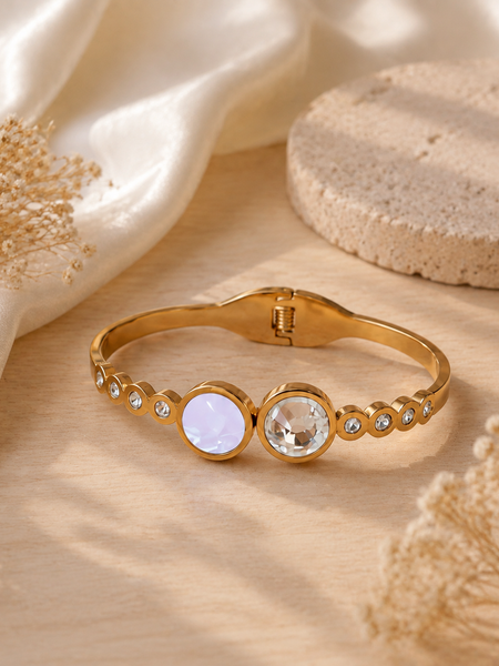Golden Crystal Double-Stone Bracelet
