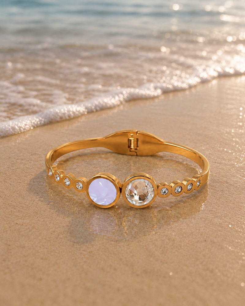 Golden Crystal Double-Stone Bracelet