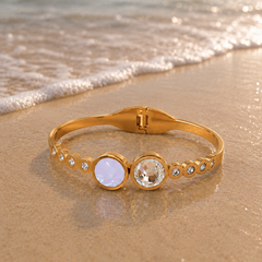 Golden Crystal Double-Stone Bracelet