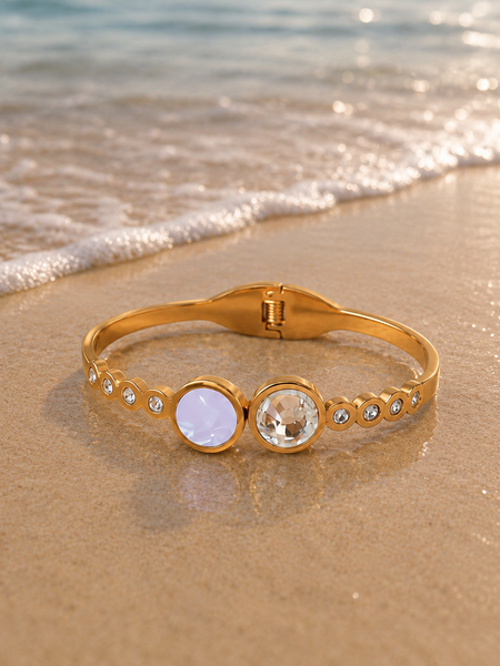 Golden Crystal Double-Stone Bracelet