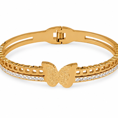 Golden Butterfly Double-Band Bracelet