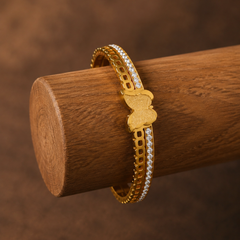 Golden Butterfly Double-Band Bracelet