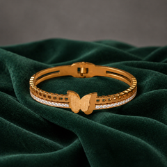 Golden Butterfly Double-Band Bracelet