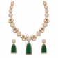Royal Emerald Green Necklace Set with Style Detailing | Glim India
