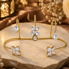Golden Blossom Adjustable Crystal Ring | Ring for Women