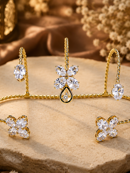 Golden Blossom Adjustable Crystal Ring | Ring for Women