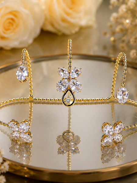 Golden Blossom Adjustable Crystal Ring | Ring for Women