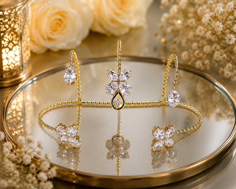 Golden Blossom Adjustable Crystal Ring | Ring for Women
