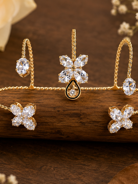 Golden Blossom Adjustable Crystal Ring | Ring for Women