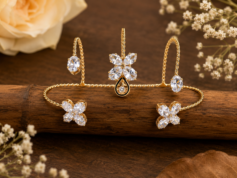 Golden Blossom Adjustable Crystal Ring | Ring for Women