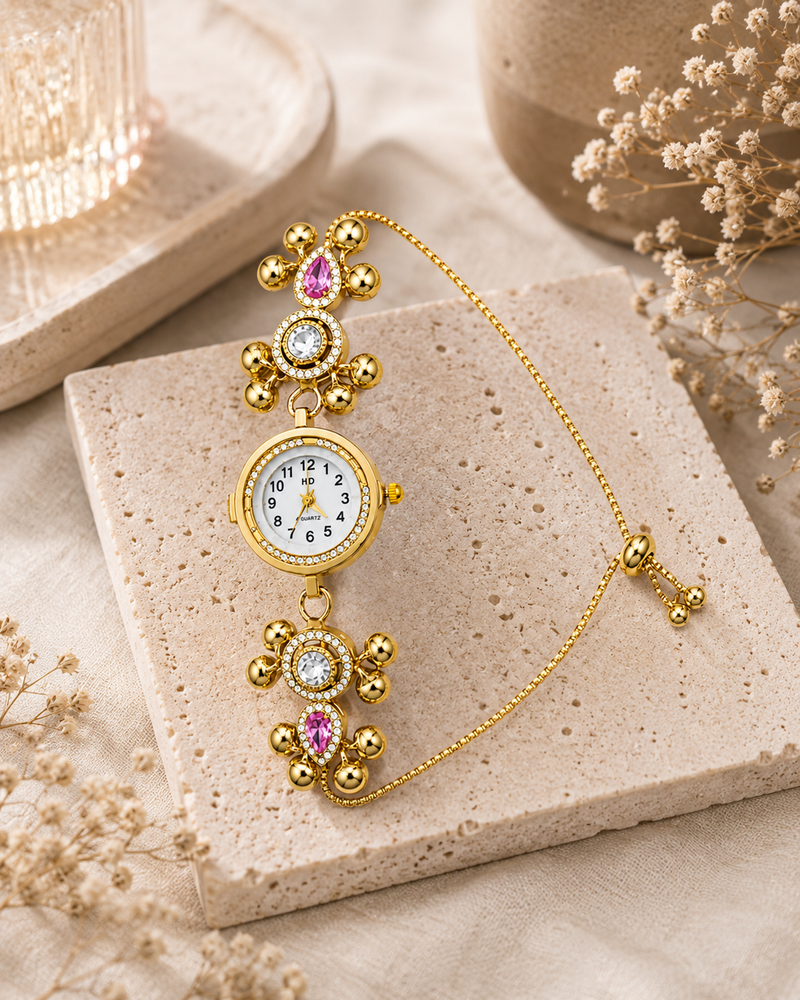 Royal Blossom Gold Bracelet Watch