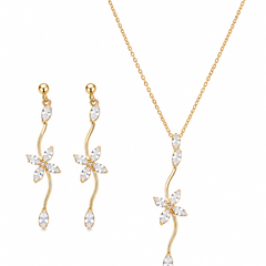 Celeste Crystal Floral Jewelry Set
