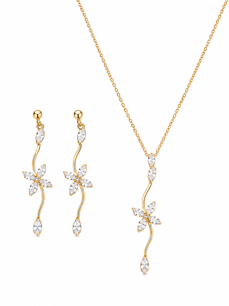 Celeste Crystal Floral Jewelry Set