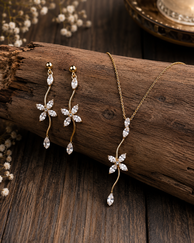 Celeste Crystal Floral Jewelry Set