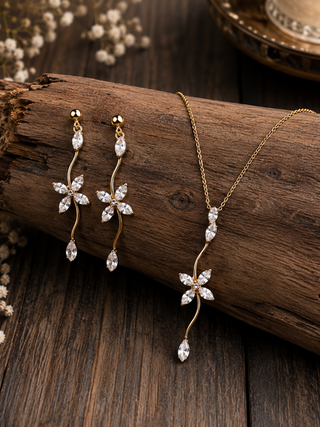 Celeste Crystal Floral Jewelry Set