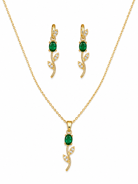 Emerald Vine Elegance Necklace Set