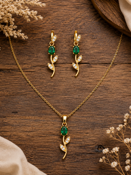 Emerald Vine Elegance Necklace Set