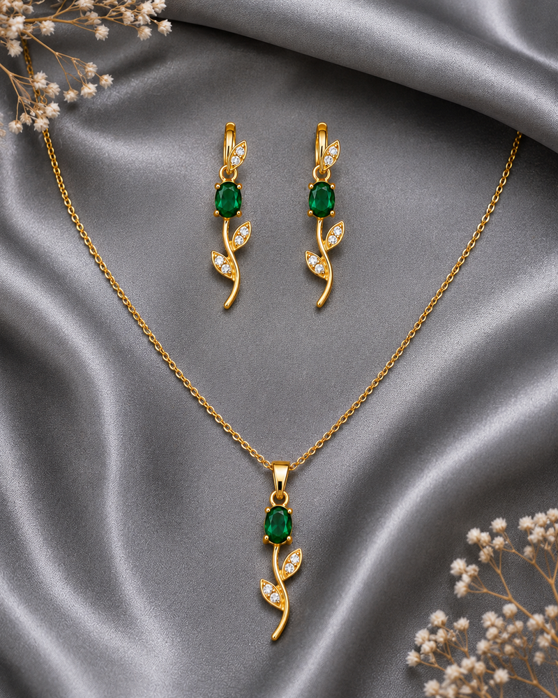 Emerald Vine Elegance Necklace Set