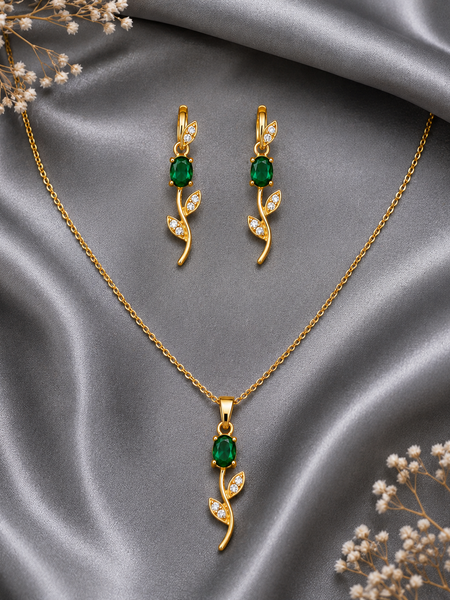 Emerald Vine Elegance Necklace Set