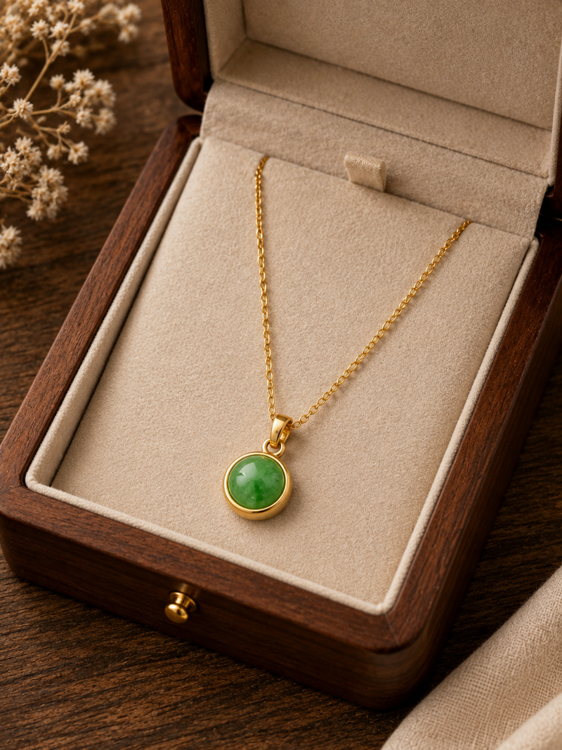 Verdant Glow Green Pendant Necklace