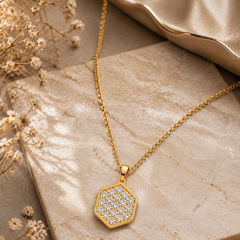Lumière Hexa Sparkle Pendant Necklace