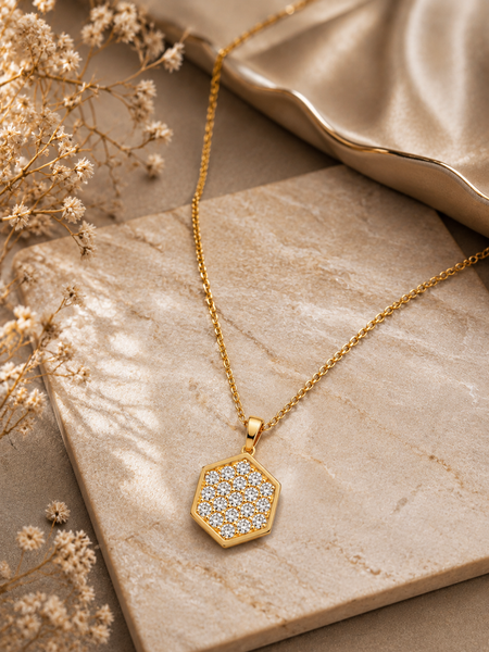 Lumière Hexa Sparkle Pendant Necklace