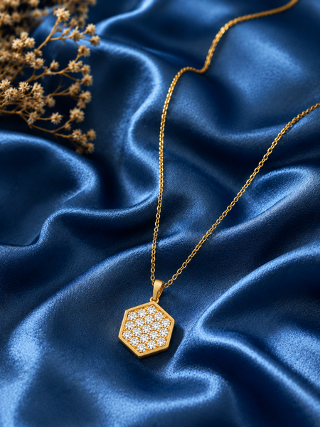 Lumière Hexa Sparkle Pendant Necklace