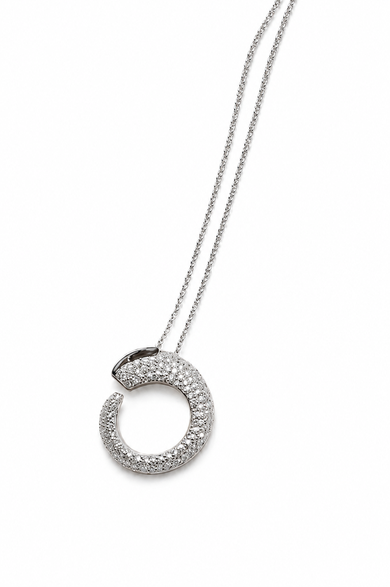 Open Circle Crystal Necklace