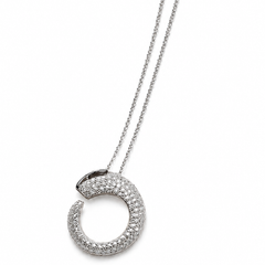 Open Circle Crystal Necklace
