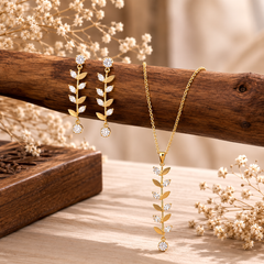 Golden Laurel Crystal Elegance Set