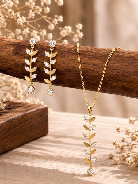 Golden Laurel Crystal Elegance Set